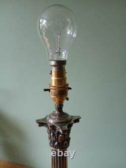 Corinthian Column Table Lamp Silver Plated, Stunning, rewired and PAT tested