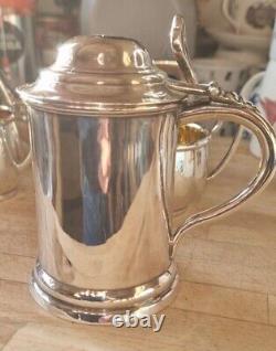 Crown Derby Silver Co, Silver Plate Small Lidded Tankard c1900