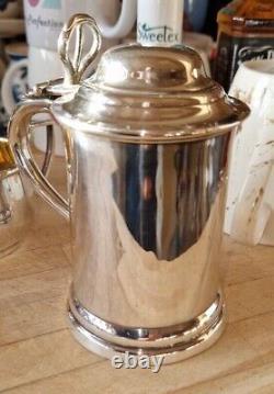 Crown Derby Silver Co, Silver Plate Small Lidded Tankard c1900