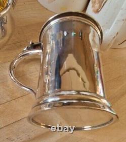 Crown Derby Silver Co, Silver Plate Small Lidded Tankard c1900