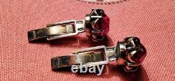 Cufflinks silver 875° in gold plated with corundums, vintage, USSR
