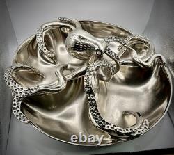 Culinary Concepts Four Section Server Octopus Plate Party Nibble Snacks USED