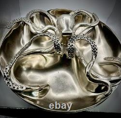 Culinary Concepts Four Section Server Octopus Plate Party Nibble Snacks USED