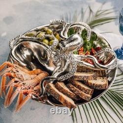 Culinary Concepts Four Section Server Octopus Plate Party Nibble Snacks USED