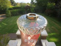 Cut Glass Silver Plated Oil Lamp Fount Font Plating Worn