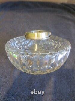 Cut Glass Silver Plated Oil Lamp Fount Font Plating Worn