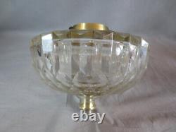 Cut Glass Silver Plated Oil Lamp Fount Font Plating Worn