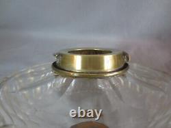 Cut Glass Silver Plated Oil Lamp Fount Font Plating Worn