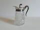 Cut Glass Syrup Pitcher, Silver Plate Beaded Top, c. 1900 (#4)