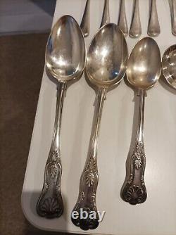 Cutlery 42pc silver plated Set& EPNS-A1 Silver-plate In Wooden Box VINTAGE CLASS