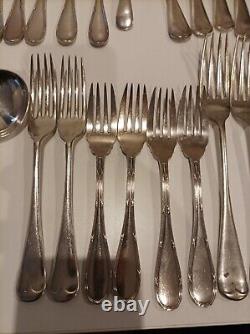 Cutlery 42pc silver plated Set& EPNS-A1 Silver-plate In Wooden Box VINTAGE CLASS