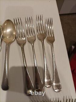 Cutlery 42pc silver plated Set& EPNS-A1 Silver-plate In Wooden Box VINTAGE CLASS