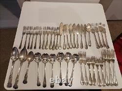 Cutlery 42pc silver plated Set& EPNS-A1 Silver-plate In Wooden Box VINTAGE CLASS