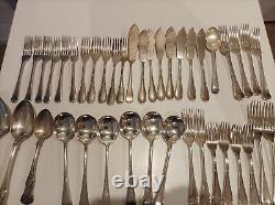Cutlery 42pc silver plated Set& EPNS-A1 Silver-plate In Wooden Box VINTAGE CLASS