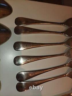 Cutlery 42pc silver plated Set& EPNS-A1 Silver-plate In Wooden Box VINTAGE CLASS