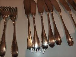 Cutlery 42pc silver plated Set& EPNS-A1 Silver-plate In Wooden Box VINTAGE CLASS