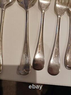 Cutlery 42pc silver plated Set& EPNS-A1 Silver-plate In Wooden Box VINTAGE CLASS