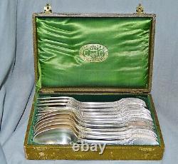 Cutlery Set Silver Plated, 6 Forks 6 Spoon IN Original Box, Christofle Paris
