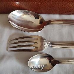 Cutlery set in silver plated 37 pieces GG punch decoration roller and shell