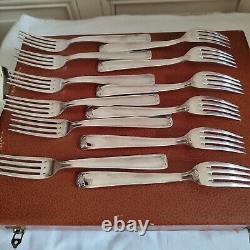 Cutlery set in silver plated 37 pieces GG punch decoration roller and shell