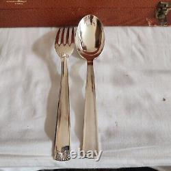 Cutlery set in silver plated 37 pieces GG punch decoration roller and shell