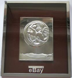 Dali Salvador Bas Relief En Argent 925/1000 Signé 1977 Signed Silver Plate D. 500