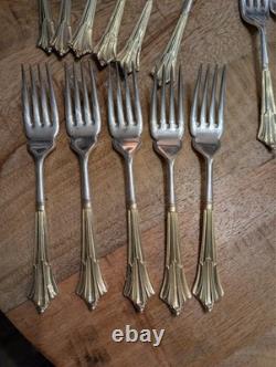 Davenport & Sullivan Silver plated with Gilt hold handles Cutlery set