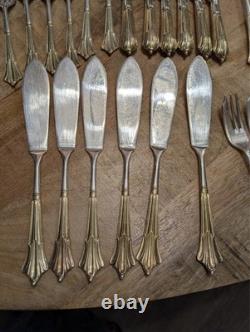 Davenport & Sullivan Silver plated with Gilt hold handles Cutlery set