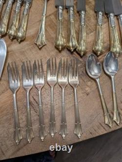 Davenport & Sullivan Silver plated with Gilt hold handles Cutlery set