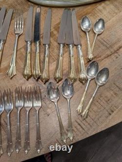 Davenport & Sullivan Silver plated with Gilt hold handles Cutlery set