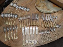Davenport & Sullivan Silver plated with Gilt hold handles Cutlery set
