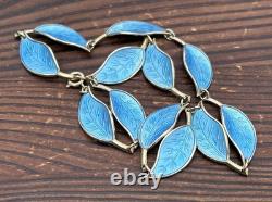 David Andersen Gold Plated Sterling Silver Blue Enamel Leaf Necklace Anderson David Andersen Gold Plated Sterling Silver Blue Enamel Leaf Necklace Anderson