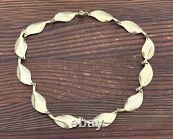 David Andersen Gold Plated Sterling Silver Blue Enamel Leaf Necklace Anderson