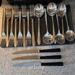 David Mellor Silver plated Cutlery Set Knives Forks Spoons Modern Design