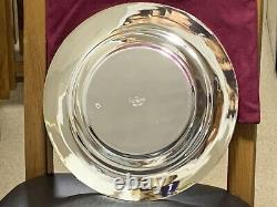 De Lamerie Heavily Encrusted Fleur De Lys Red Silver Plated Tray + Dust Bag 14