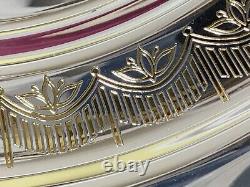 De Lamerie Heavily Encrusted Fleur De Lys Red Silver Plated Tray + Dust Bag 14