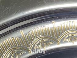 De Lamerie Heavily Encrusted Fleur De Lys Red Silver Plated Tray + Dust Bag 14