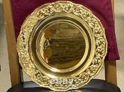 De Lamerie Royale Pat Heavily Encrusted Gilt Lay & Jewels Silver Plated Tray 14