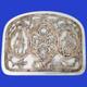 Decoration on mother of pearl solid silver plate knights decor in monogram armor