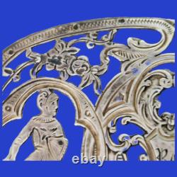Decoration on mother of pearl solid silver plate knights decor in monogram armor