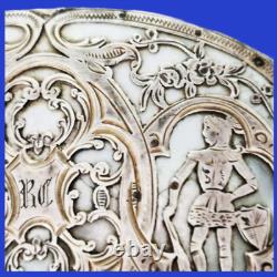 Decoration on mother of pearl solid silver plate knights decor in monogram armor