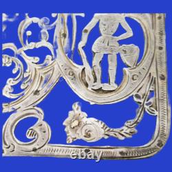 Decoration on mother of pearl solid silver plate knights decor in monogram armor