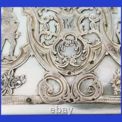 Decoration on mother of pearl solid silver plate knights decor in monogram armor