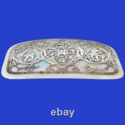 Decoration on mother of pearl solid silver plate knights decor in monogram armor