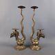 Dragon sculptures candle holders Indonesian vintage pair candle holders mid'900