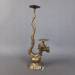 Dragon sculptures candle holders Indonesian vintage pair candle holders mid'900