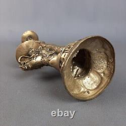 Dragon sculptures candle holders Indonesian vintage pair candle holders mid'900