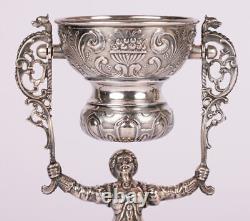 Dutch Antique Fine Silver-Plated Marriage Wager Cup