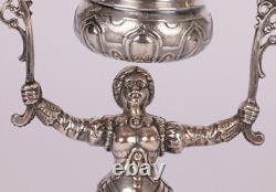 Dutch Antique Fine Silver-Plated Marriage Wager Cup