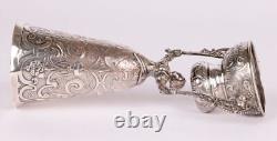 Dutch Antique Fine Silver-Plated Marriage Wager Cup